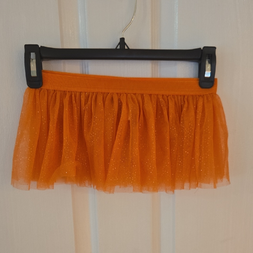 Magic Orange Glitter Tulle Dance Skirt